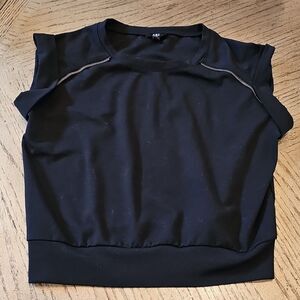 Black ABS top size XS zipper detail